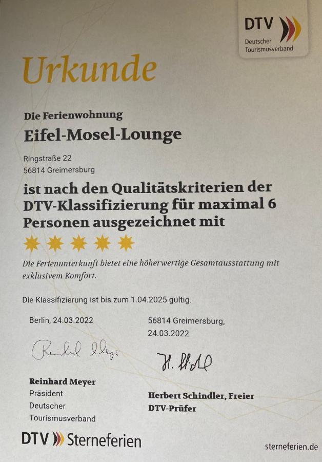 Ferienwohnung Feiden Eifel-Mosel Lounge Greimersburg Exterior foto